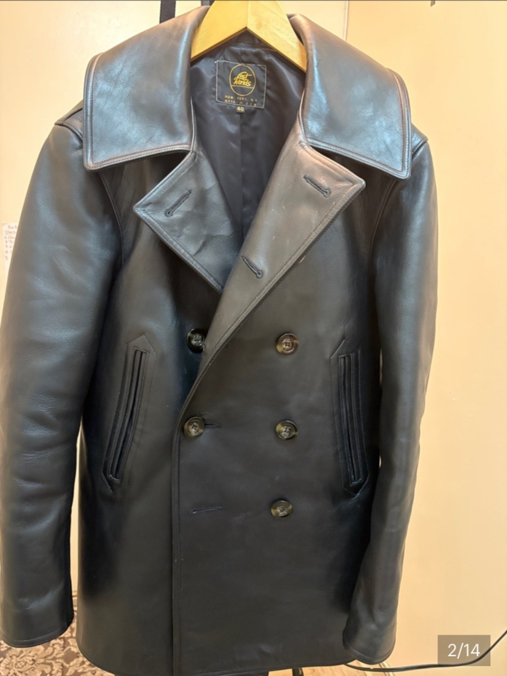 LOST WORLDS HORSEHIDE BLACK LEATHER WITH WIDE LAPELS SIZE : 40 - Picture 2 of 15
